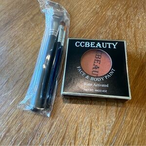 Face & Body Paint - Orange/Rust Color with Brushes